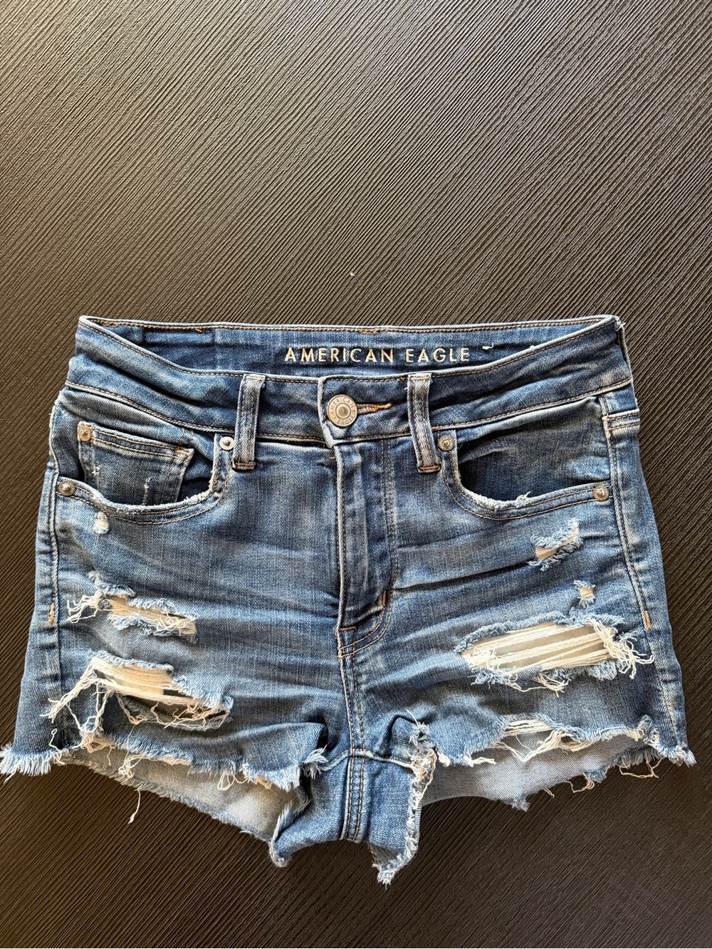 American Eagle Outfitters Distressed Denim Jean Shorts - Blue